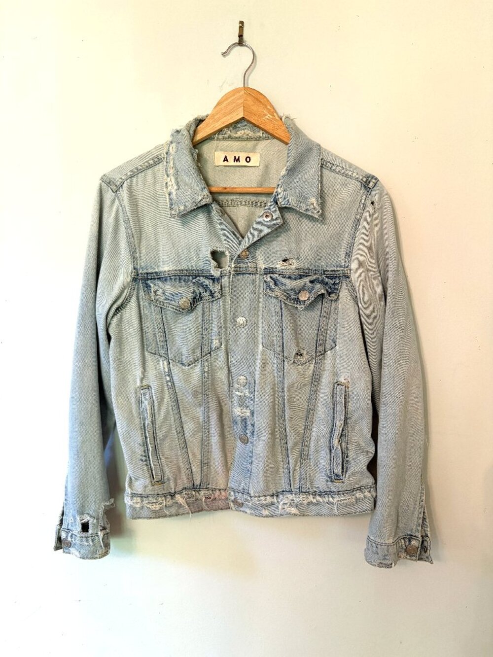 AMO Distressed Women's Jean Jacket